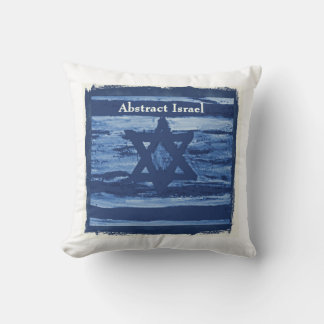 ABSTRACT ISRAEL BLUE THROW PILLOW