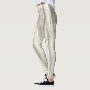 Abstract Ivory Texture Leggings