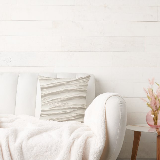 Abstract Ivory Texture Throw Pillow (Couch)