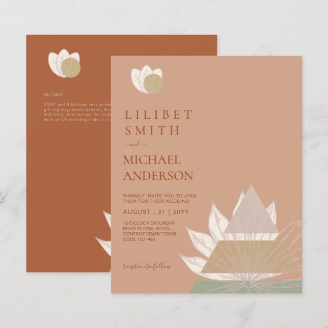 Abstract Japandi Scandinavian Geometric Wedding (Front/Back)