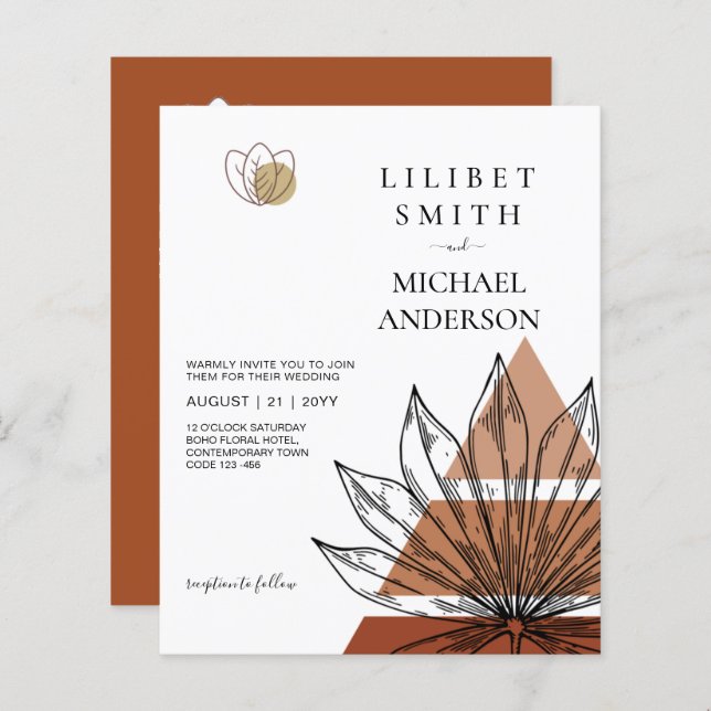 Abstract Japandi Scandinavian Geometric Wedding (Front/Back)