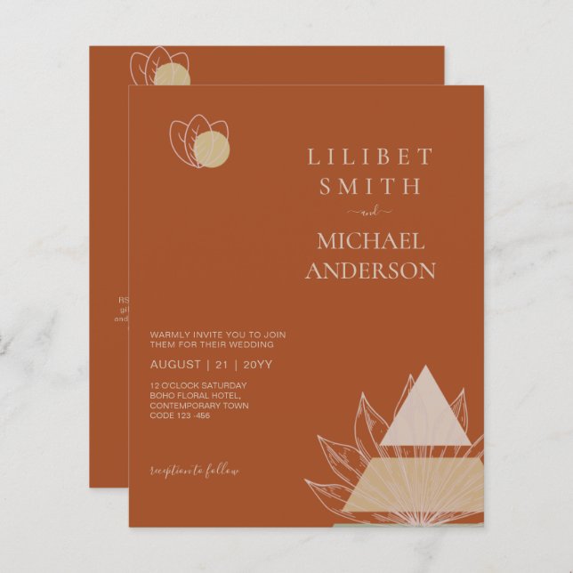 Abstract Japandi Scandinavian Geometric Wedding (Front/Back)