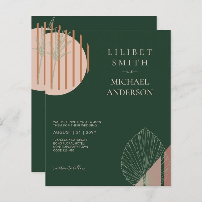 Abstract Japandi Scandinavian Geometric Wedding (Front/Back)