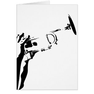 Abstract Jazz Trumpet Card