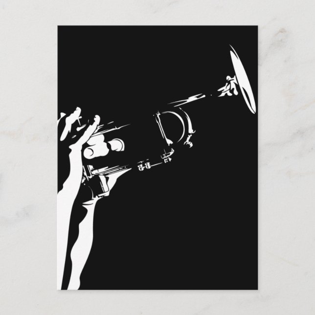 Abstract Jazz Trumpet Postcard (Front)