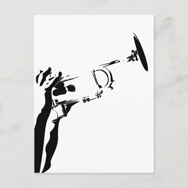 Abstract Jazz Trumpet Postcard (Front)