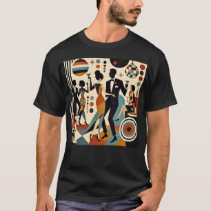 Abstract Jazzy Martinis and Dancing Cocktail Party T-Shirt