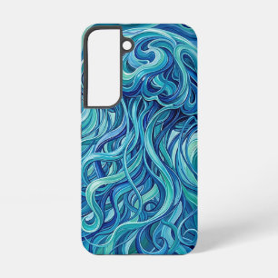 Abstract Jellyfish Ocean Blue Melt Samsung Cases