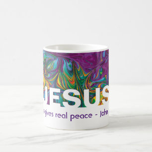 Abstract JESUS Gives Real Peace Custom Christian Coffee Mug