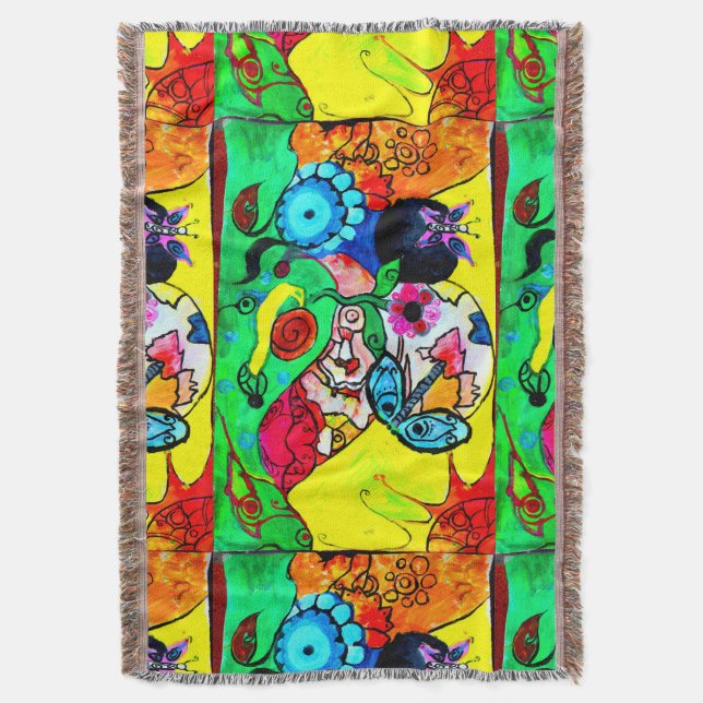 Abstract joy throw blanket (Front Vertical)