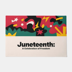 Abstract Juneteenth A Celebration of Freedom Desi Doormat
