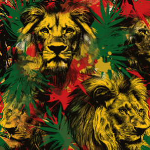 Abstract Jungle Rasta Lion One Love Reggae Jamaica iPhone 15 Case