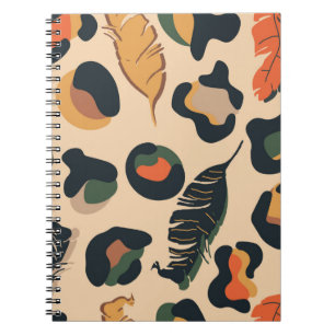 Abstract jungle seamless pattern,wild animal backg notebook