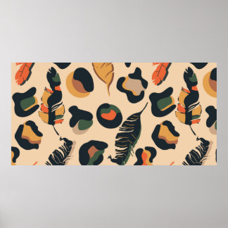 Abstract jungle seamless pattern,wild animal backg poster