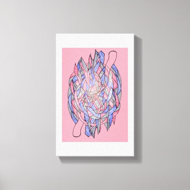 Abstract Kaleidoscope Burst Canvas Pink (Front)