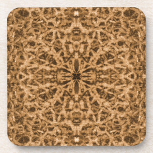Abstract kaleidoscope fur pattern coaster