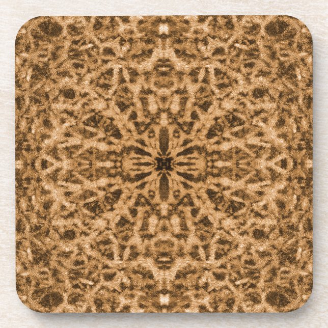 Abstract kaleidoscope fur pattern coaster (Front)