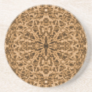 Abstract kaleidoscope fur pattern coaster