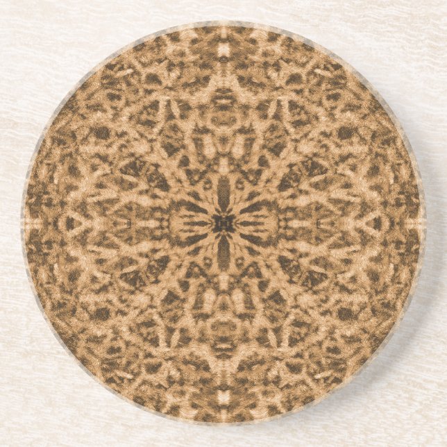 Abstract kaleidoscope fur pattern coaster (Front)