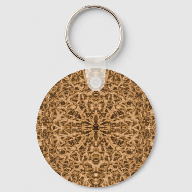 Abstract kaleidoscope fur pattern keychain (Front)