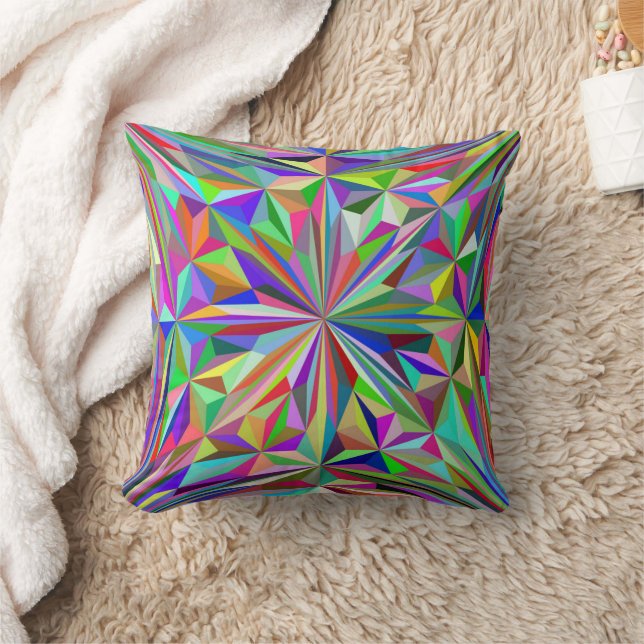 Abstract kaleidoscope throw pillow (Blanket)