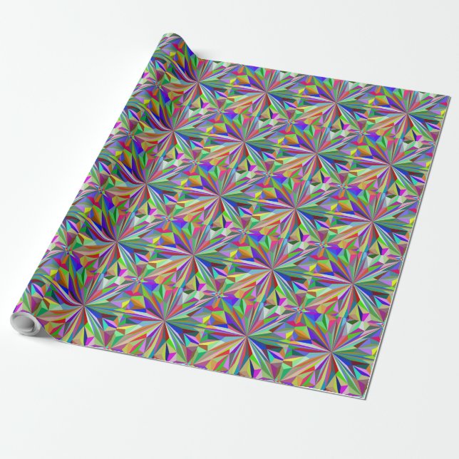 Abstract kaleidoscope wrapping paper (Unrolled)