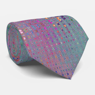 Abstract Kaleidoscopic Retro Boomerang Waves Tie