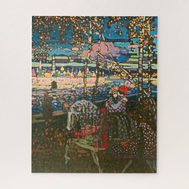 Abstract Kandinsky Riding Couple Colorful Jigsaw Puzzle (Vertical)
