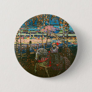 Abstract Kandinsky Riding Couple Colourful 2 Inch Round Button