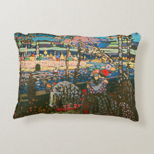 Abstract Kandinsky Riding Couple Colourful Accent Pillow