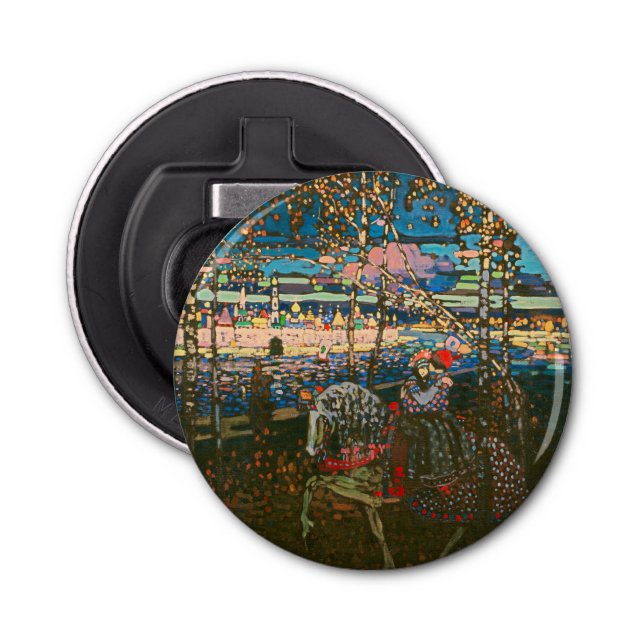 Abstract Kandinsky Riding Couple Colourful Bottle Opener (Front)
