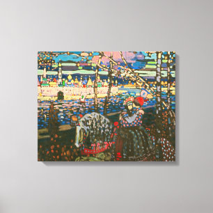 Abstract Kandinsky Riding Couple Colourful Canvas Print