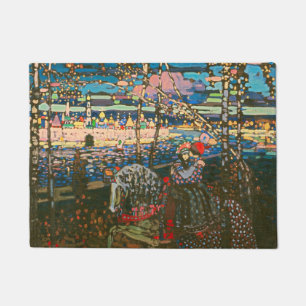 Abstract Kandinsky Riding Couple Colourful Doormat