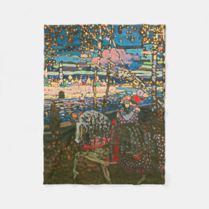 Abstract Kandinsky Riding Couple Colourful Fleece Blanket