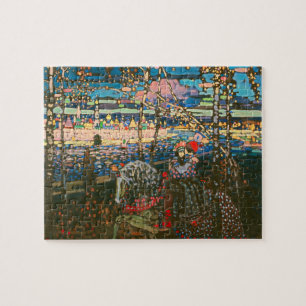 Abstract Kandinsky Riding Couple Colourful Jigsaw Puzzle