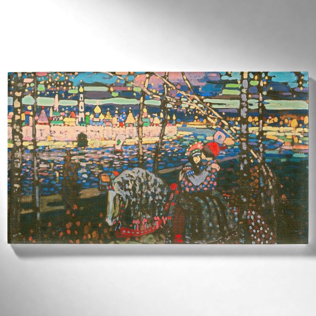Abstract Kandinsky Riding Couple Colourful Name Tag (Front)