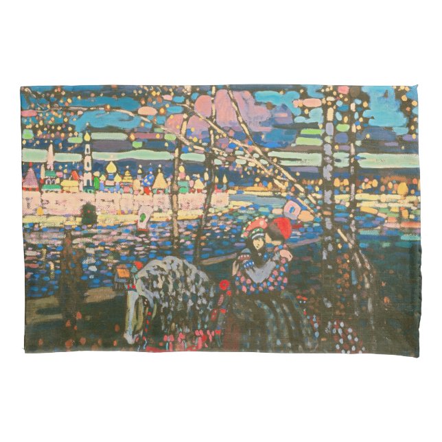 Abstract Kandinsky Riding Couple Colourful Pillowcase (Front)