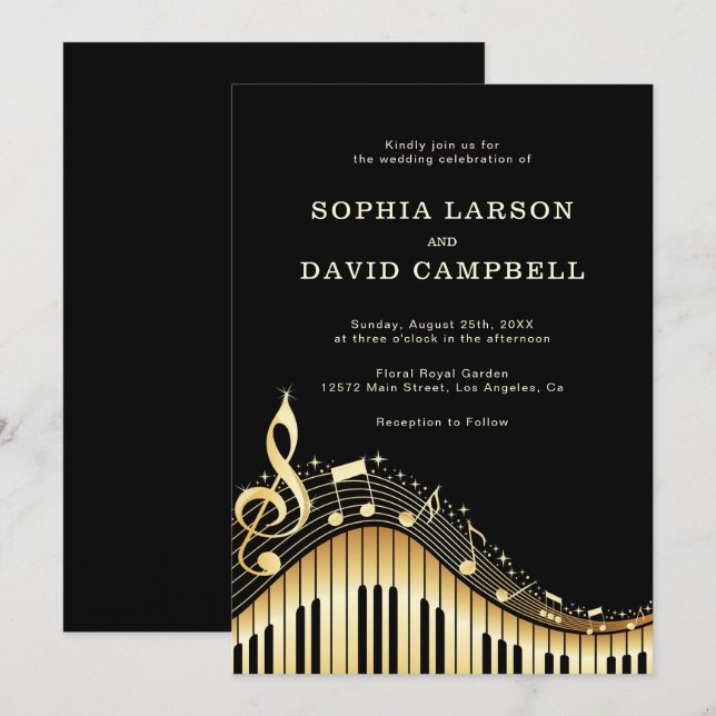 Abstract Keyboard Wedding Invitation (Front/Back)