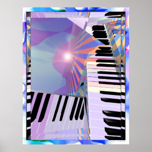 Abstract Keyboards and Stripes Poster