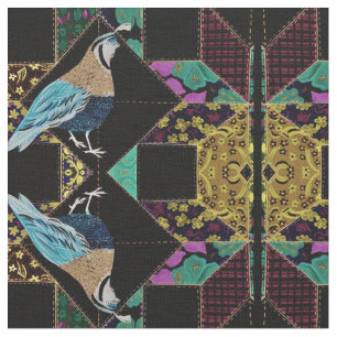 Abstract King Quail Quilt Fabric
