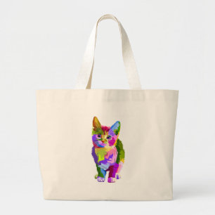 Abstract Kitten  - Customize your own Large Tote Bag