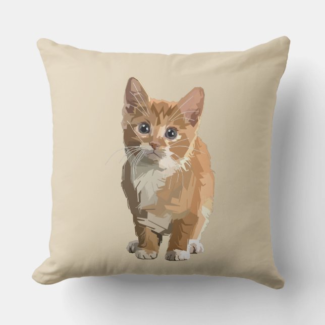 abstract kitten pillow (Front)