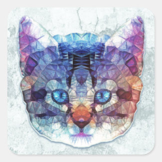 abstract kitten square sticker
