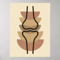 Abstract knee joint medical art poster