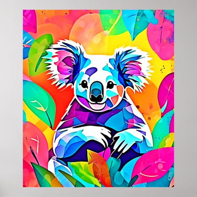 Abstract Koala Design Poster (Front)