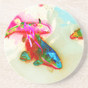 Abstract Koi Coaster