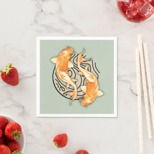 Abstract Koi Paper Napkins