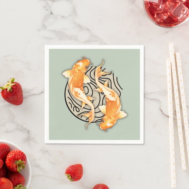 Abstract Koi Paper Napkins (Insitu)