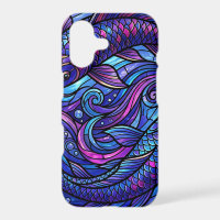 Abstract Koi Swirl Cosmic Purple iPhone Cases