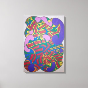 Abstract kowhaiwhai Maori motif Canvas Print